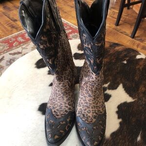 Lane Leopard Print Western Boots Size 11 EUC